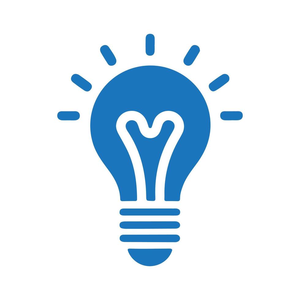 Light bulb icon with a white background. vector