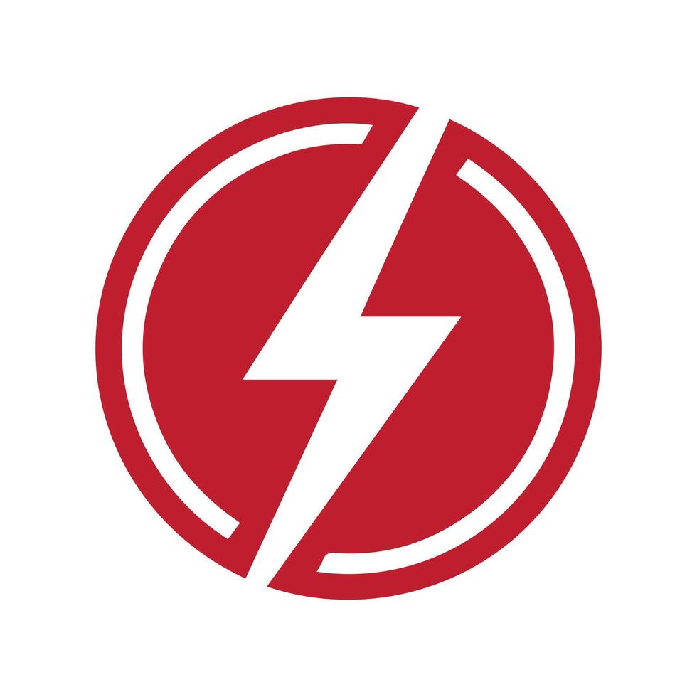 Colored lightning bolt on a white background. vector