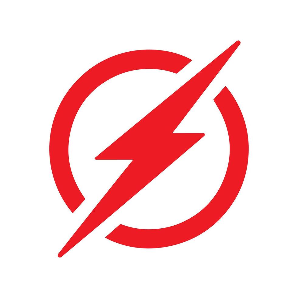 Lightning electricity power colored icon. vector