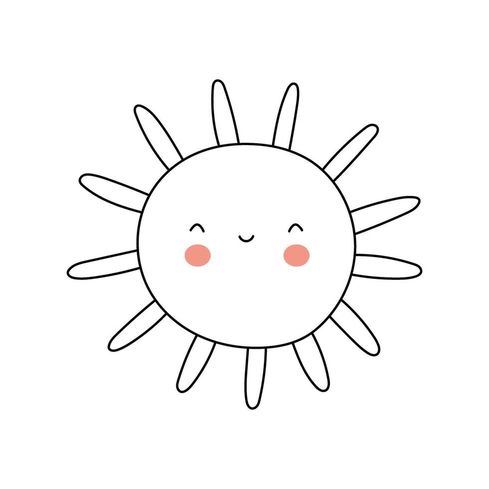 Doodle sun illustration vector