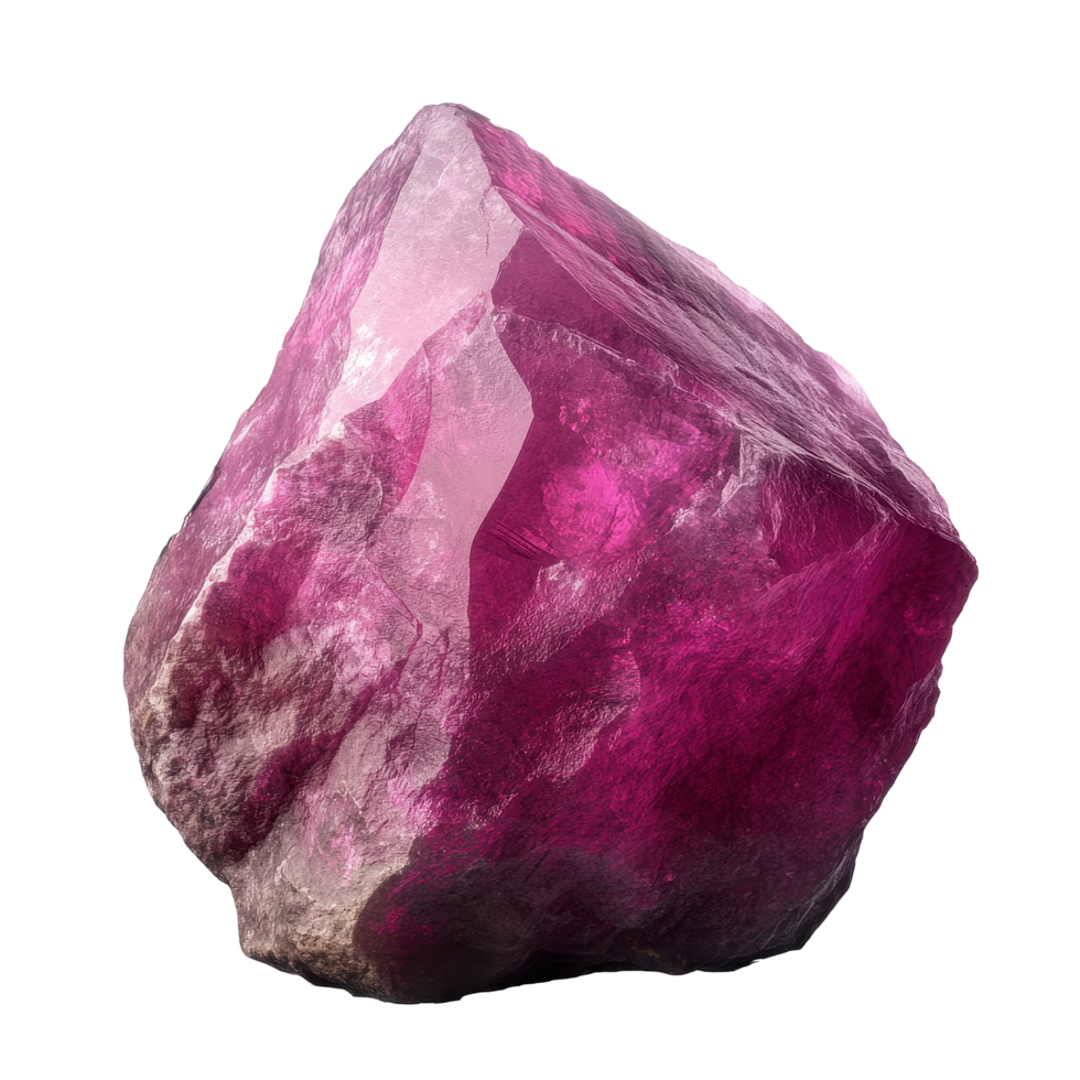 Beautiful pink stone on a clear background showcasing natural texture and color variations, Pink color stone on a transparent background Stone png