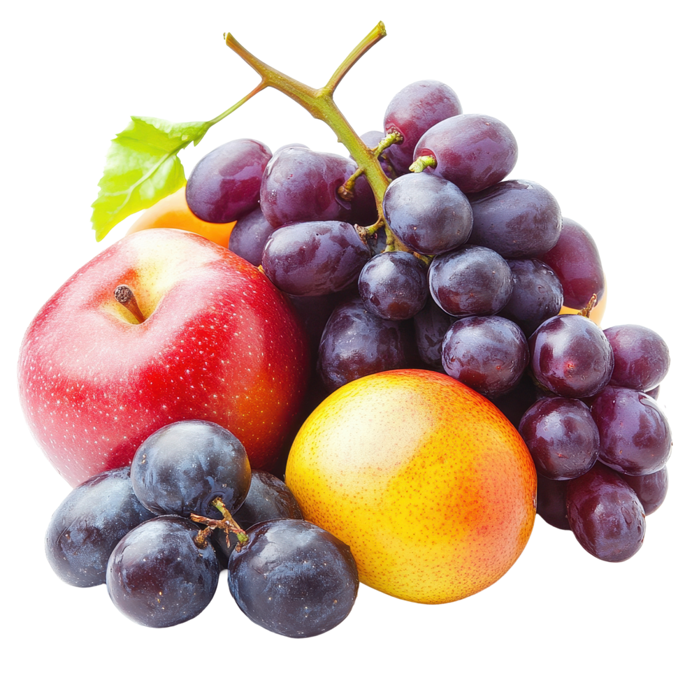 Ripe fruits including apples, grapes, and plums isolated on a Transparent background for a fresh and vibrant display, ripe jackfruits isolated on background png