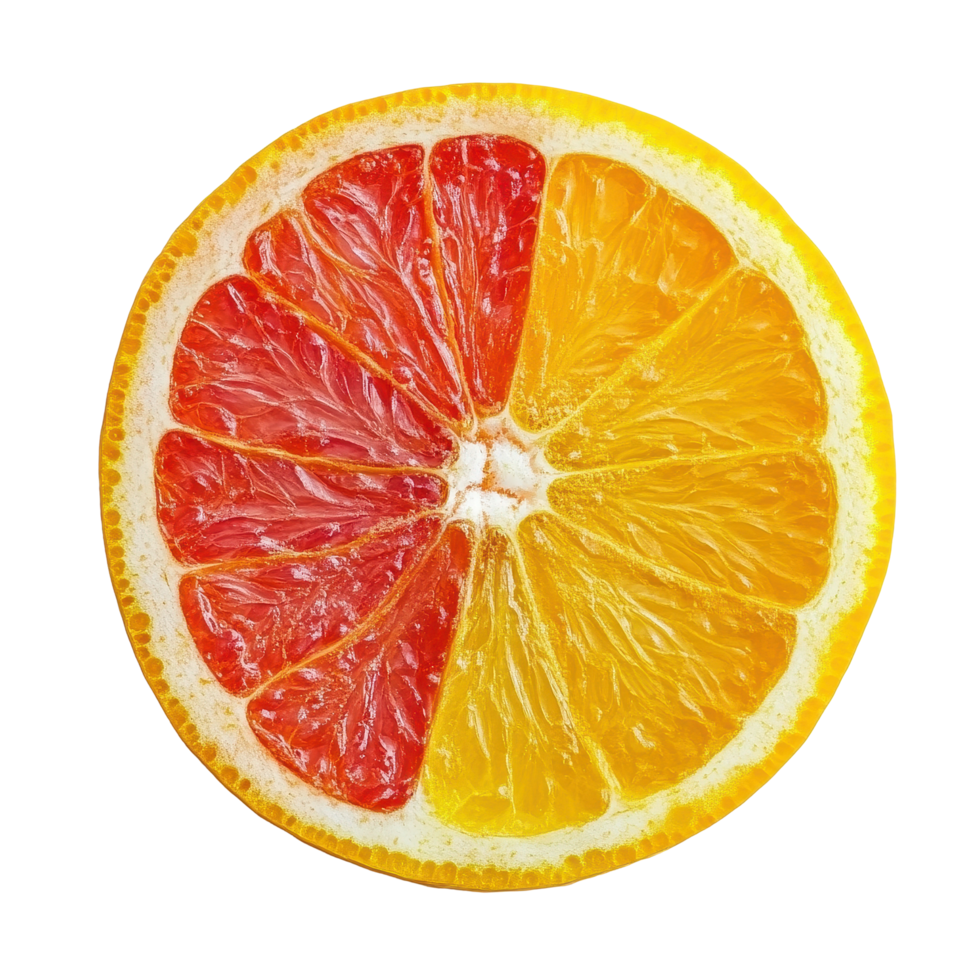 Bright and vibrant slices of orange grapefruit and lemon isolated on a clean Transparent background, orange grapefruit lemon slice isolated on background png