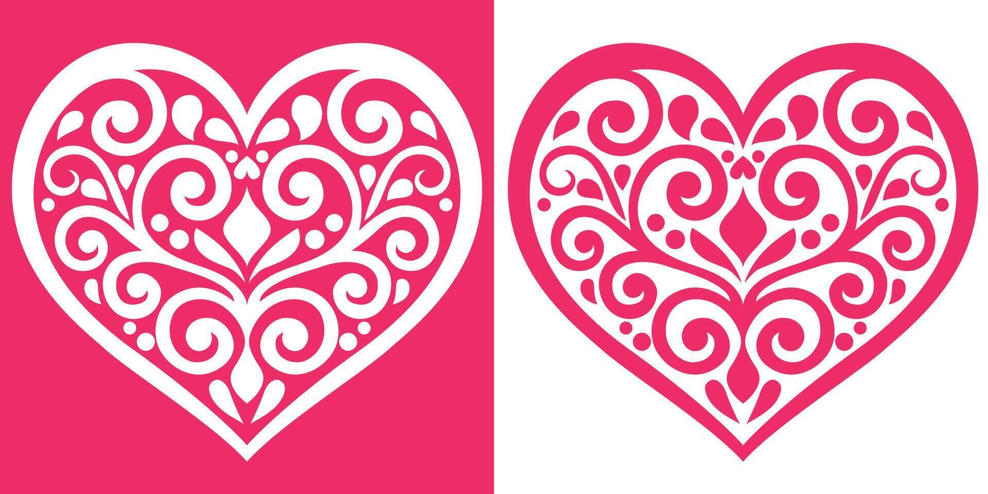 Flourish ornamental heart swirl vector