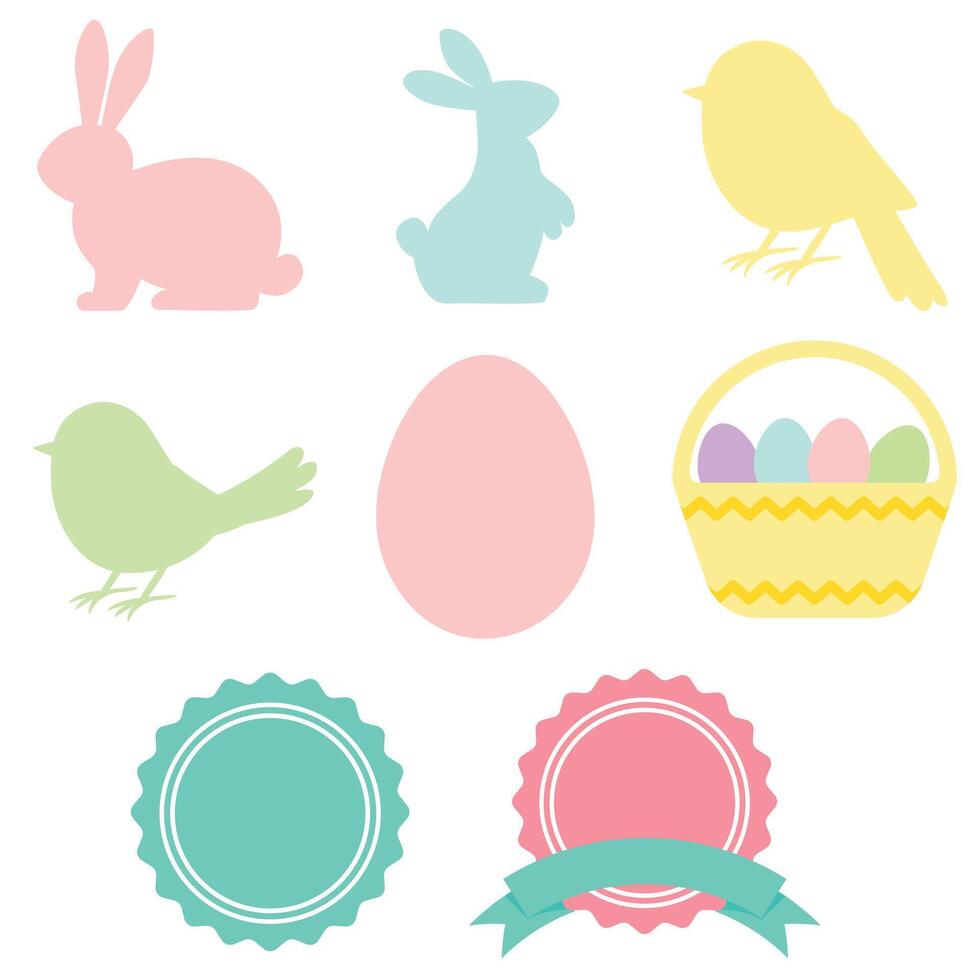 Easter minimal cute silhouettecollection vector