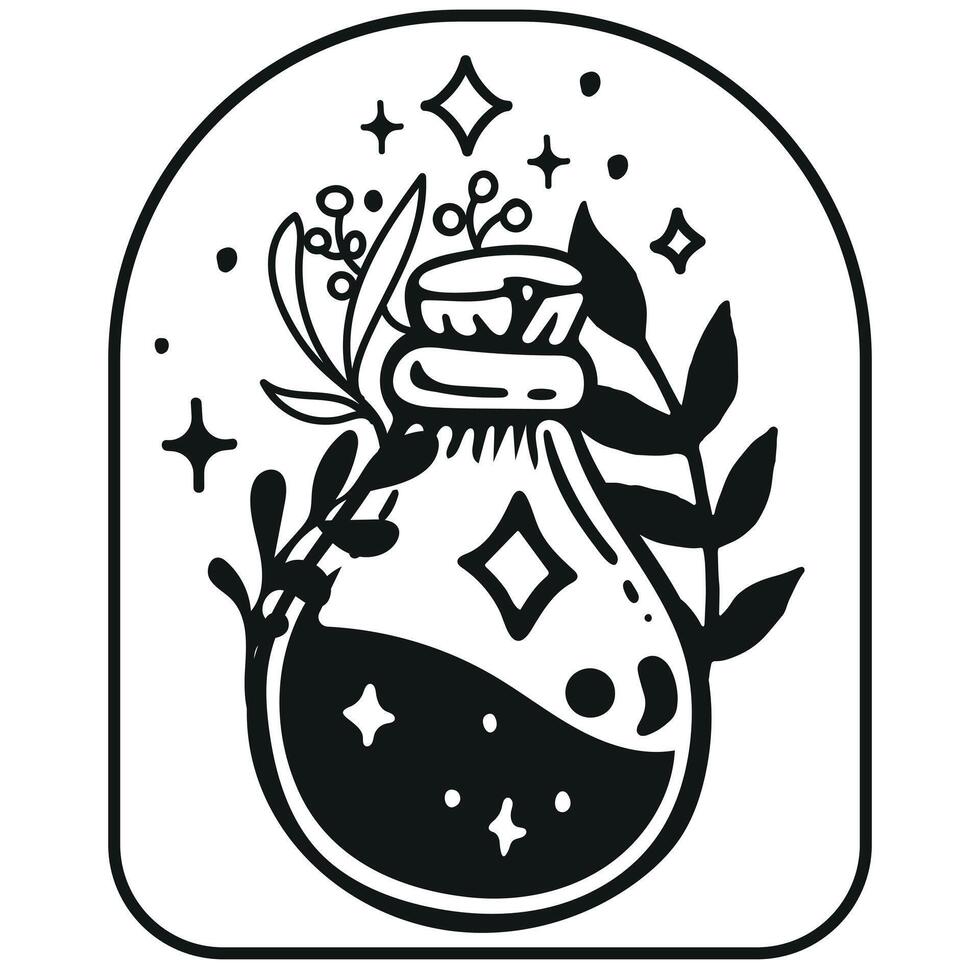 magic esoteric whimsical doodle potion vector