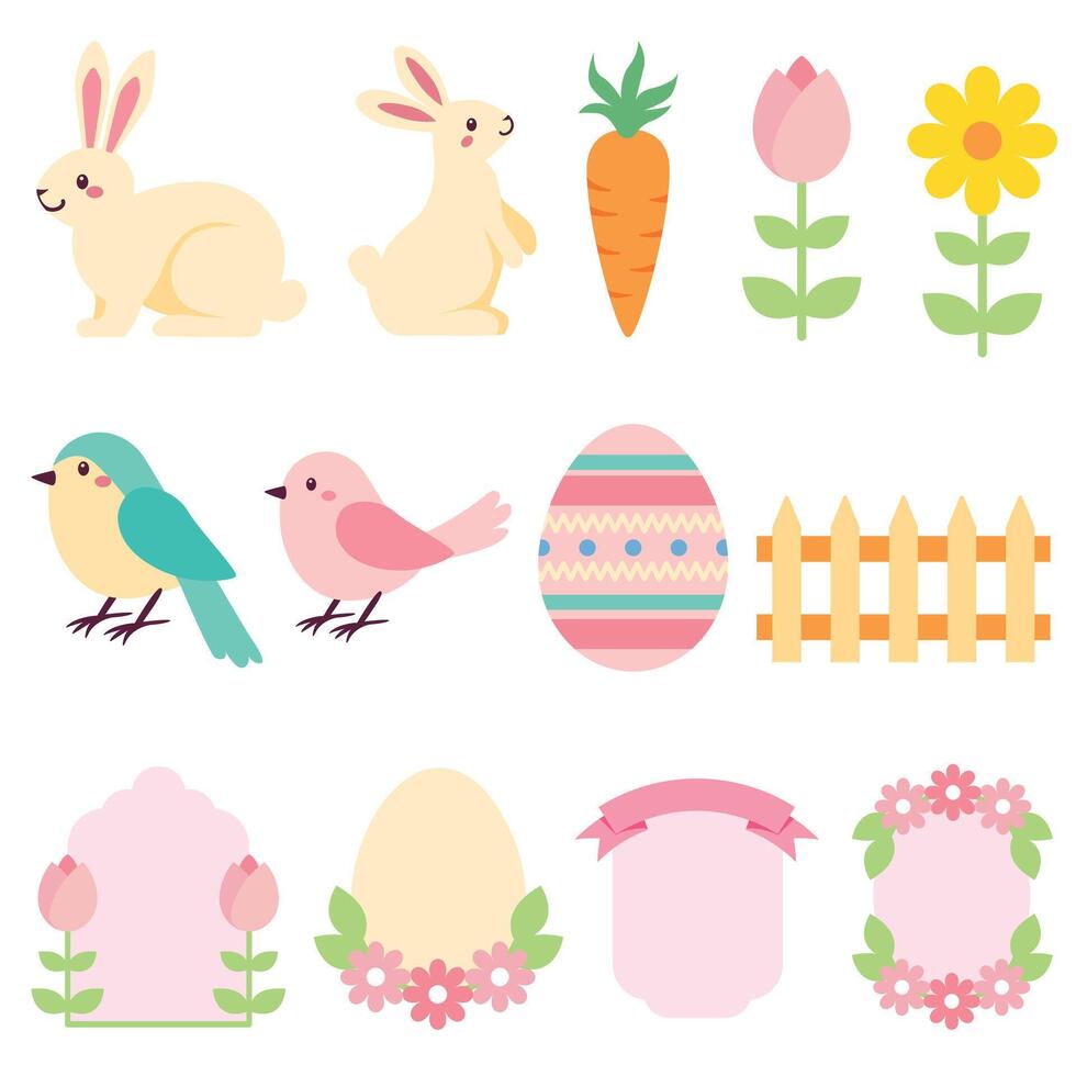 Easter minimal cute shape collection vector