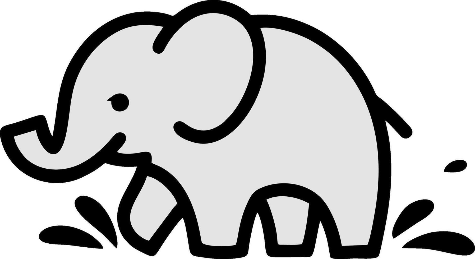 Adorable Cartoon Elephant Drawing Cute Outline Animal Illustration for Kids vector