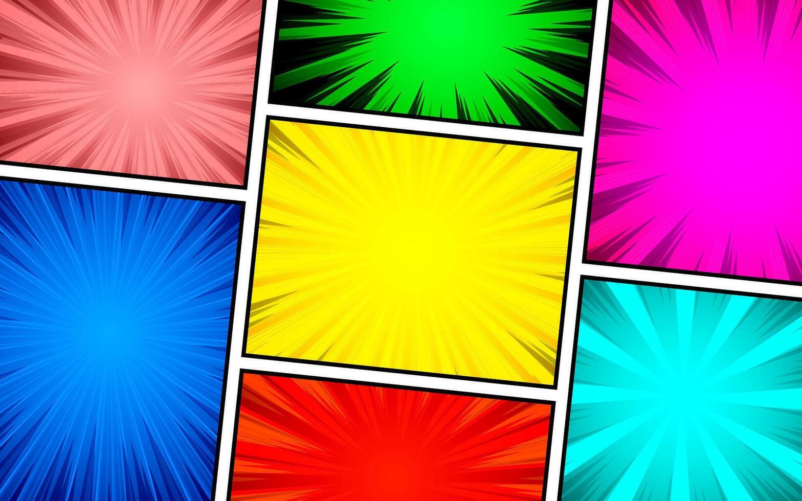 Colorful comic page background in pop art style. vector