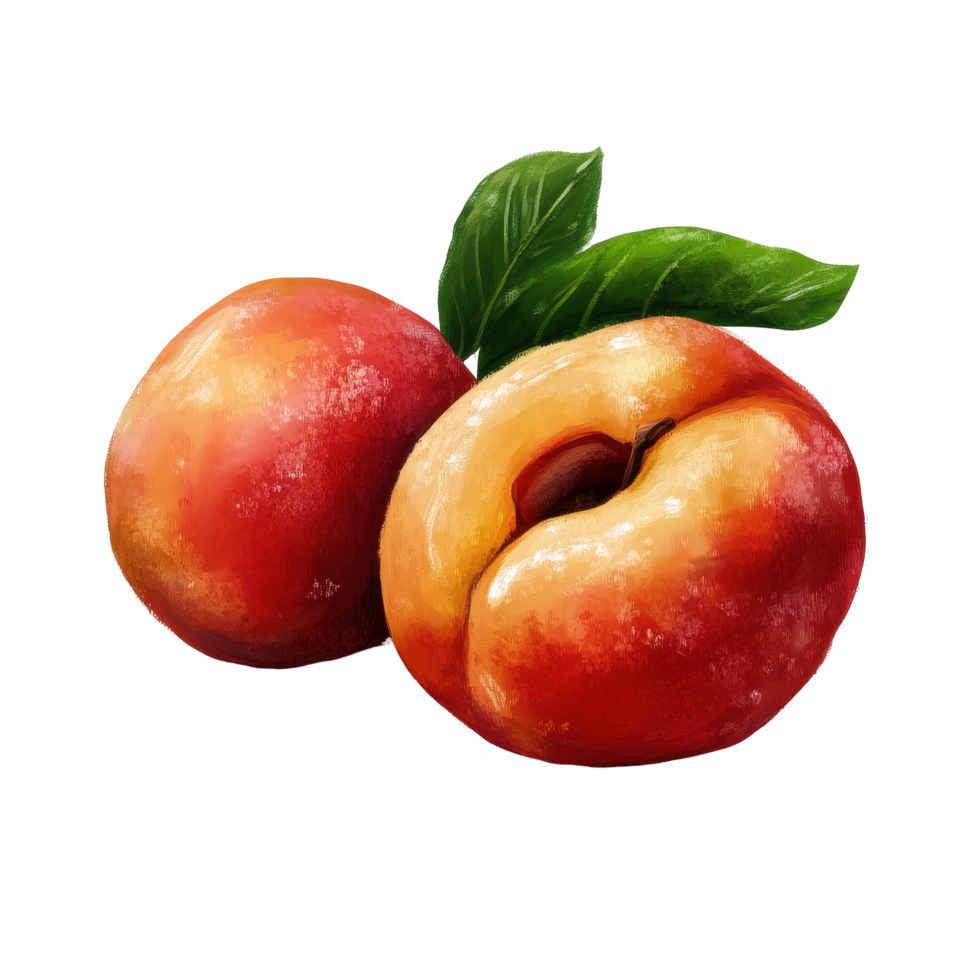 Fresh nectarines with vibrant color and detailed texture on a Transparent background, Nectarine fruit on transparent png