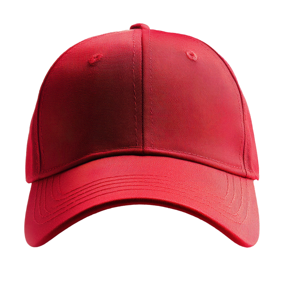 Red baseball cap isolated on Transparent background with no distractions for clear visual appeal, Red baseball cap isolated on background png