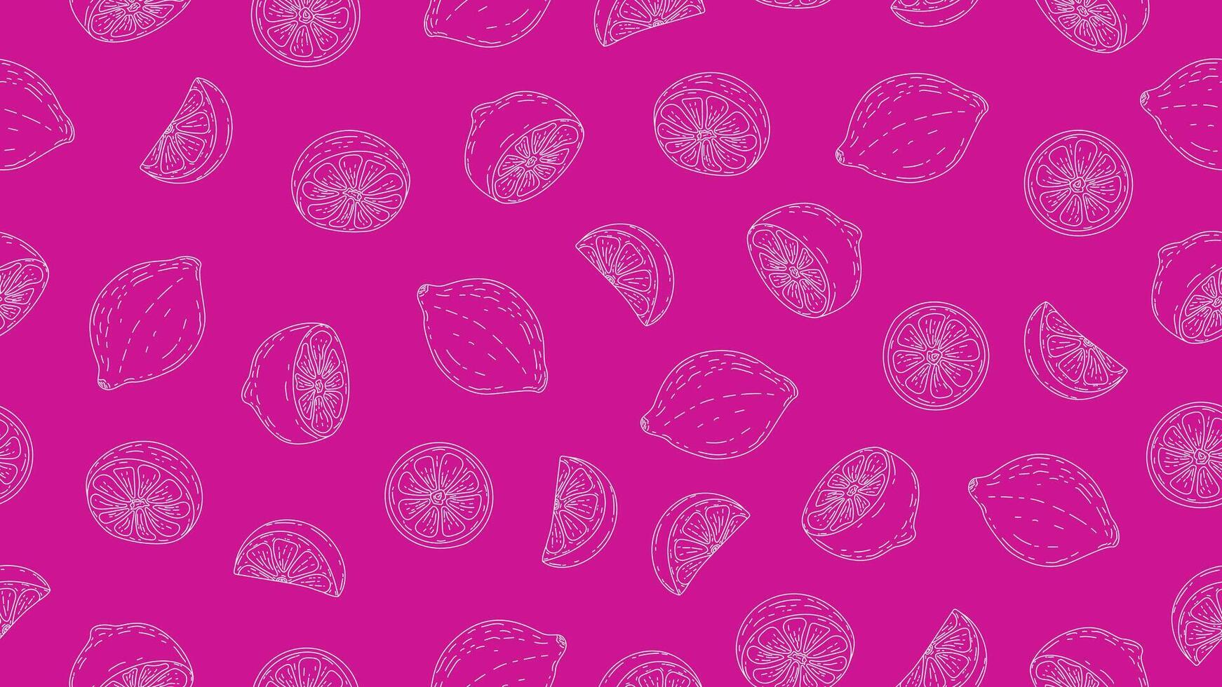 Hand drawn lemon background. Lemon sketch seamless pattern wallpaper vector