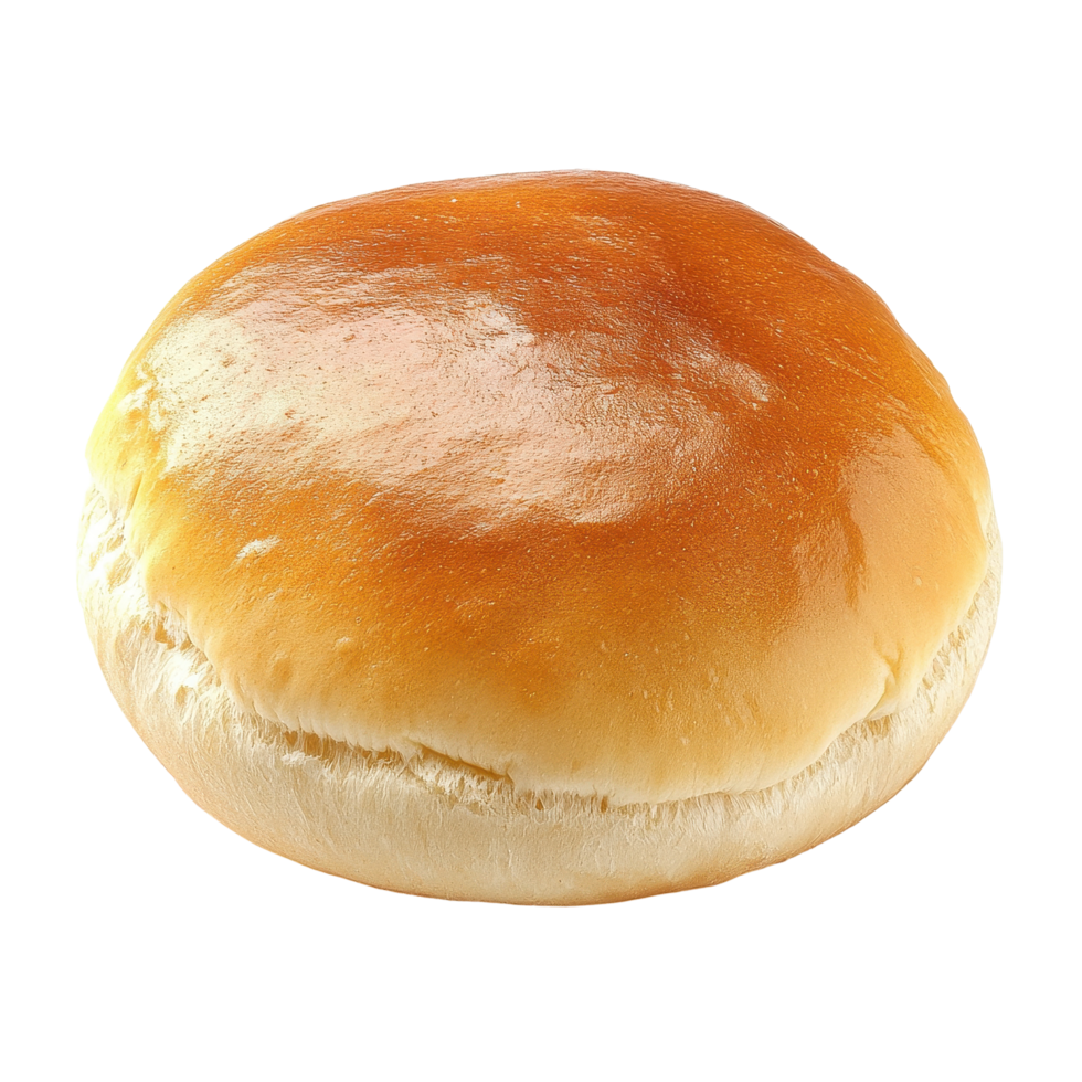 Freshly baked plain kaiser bun on a Transparent background, Plain kaiser bun isolated on background png