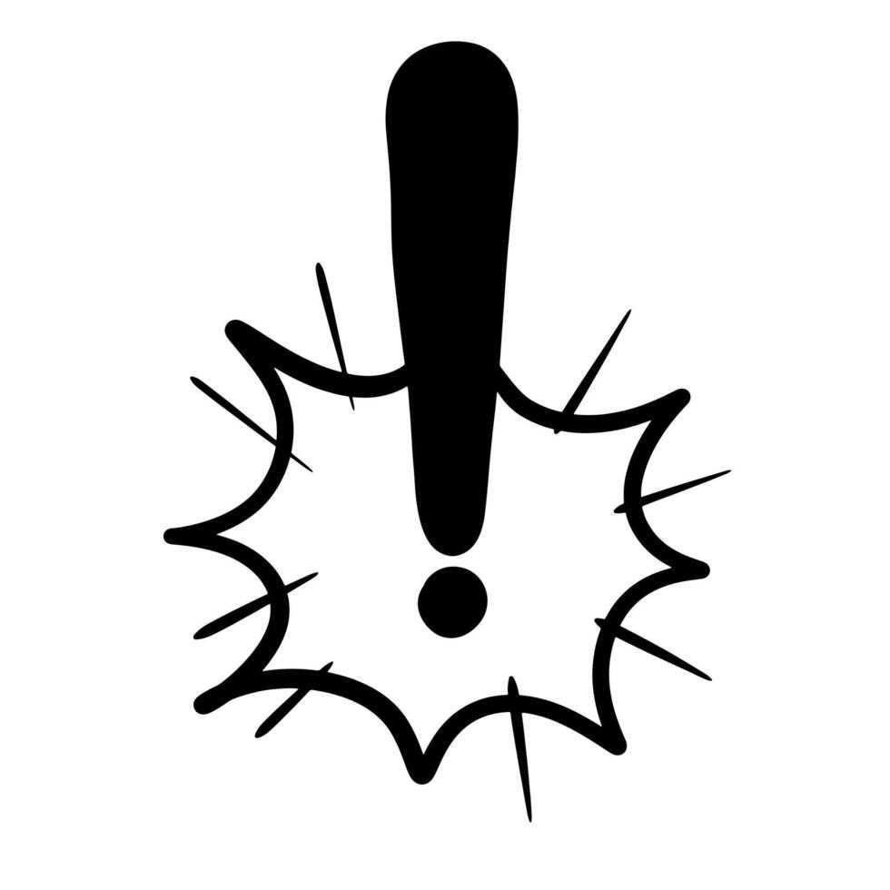 Doodle exclamation marks and question marks. Hand drawn exclamation point. vector