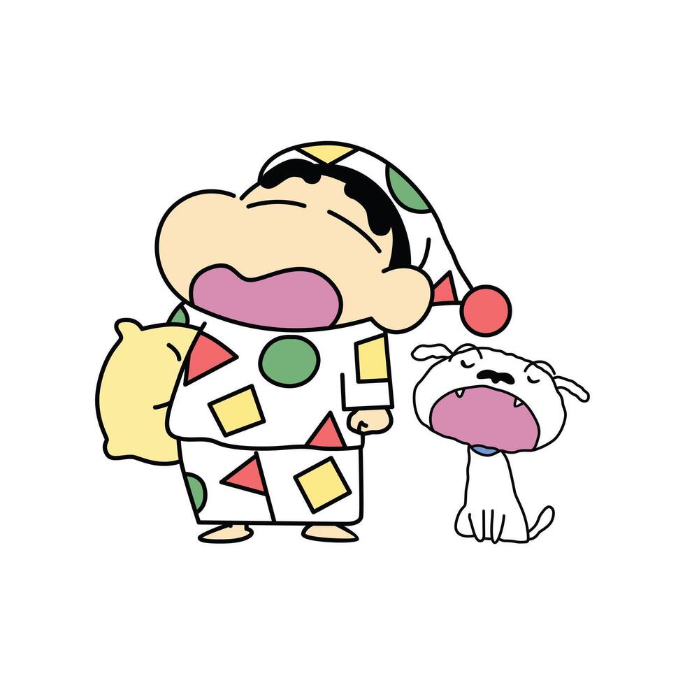 Crayon Sinchan with Pajamas vector