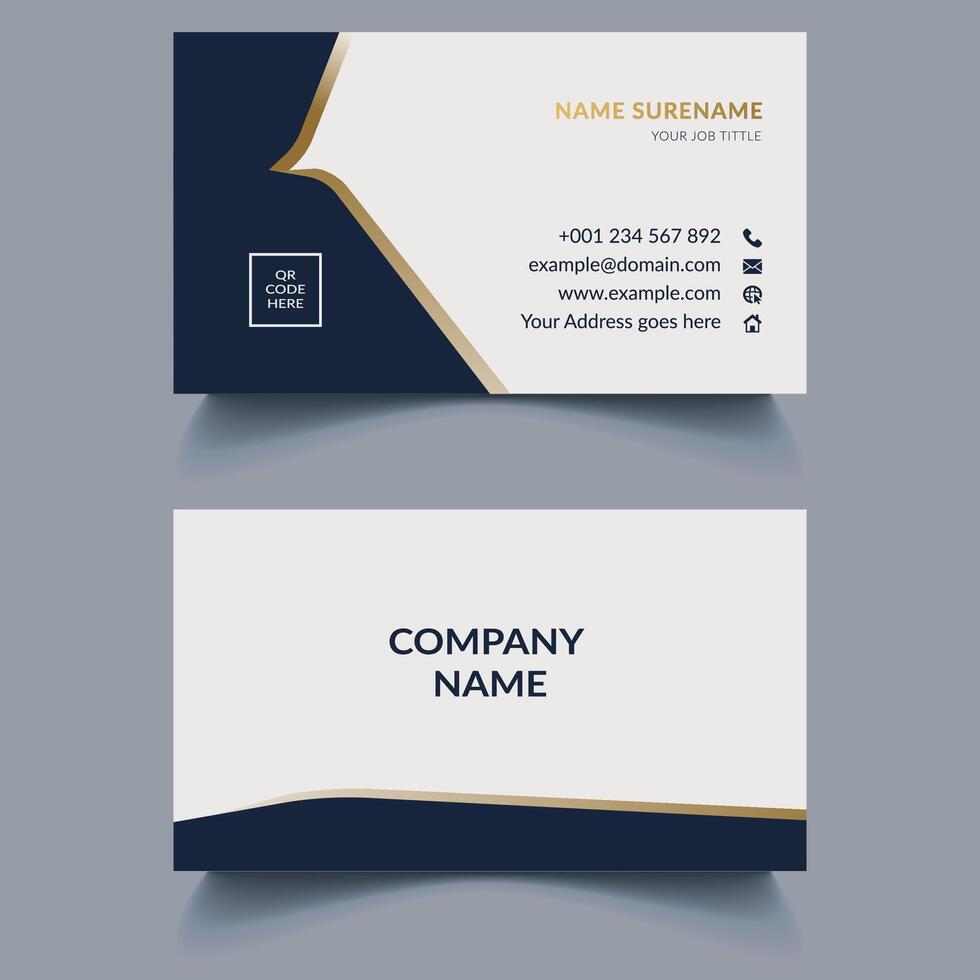 Creative and Clean Double-sided Business Card Template. Flat Design Illustration. Stationery Design vector