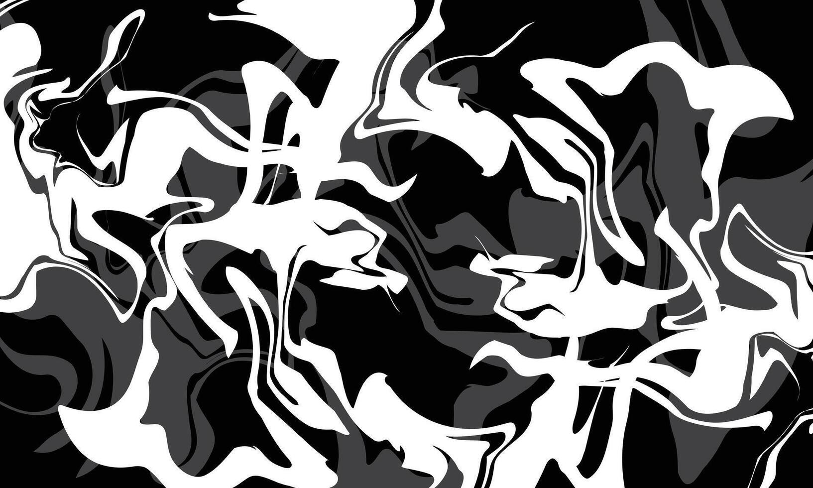 Black and white swirling patterns create abstract marble effect. vector