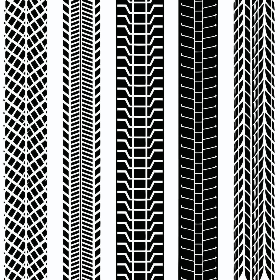kinds of Tire Tread Patterns for Automotive Applications vector