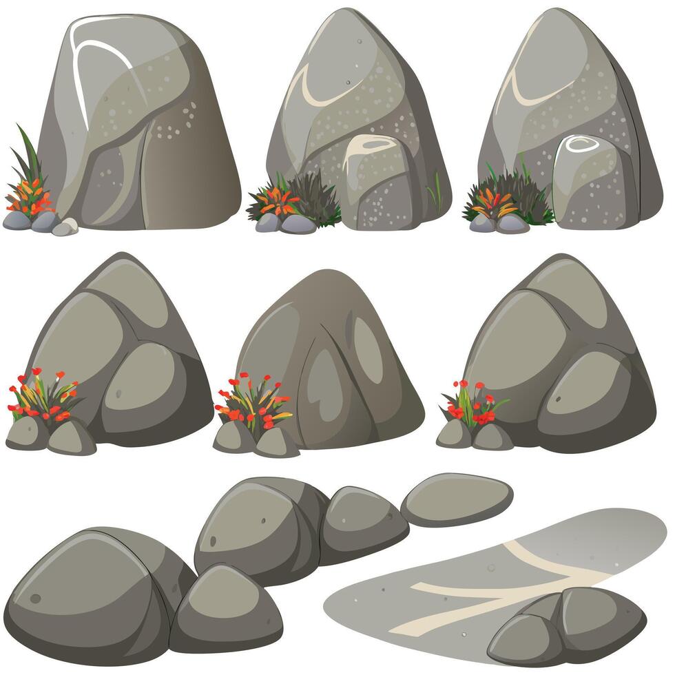 Collection of Six Cartoon Hands Showing Different Gestures and Signs vector