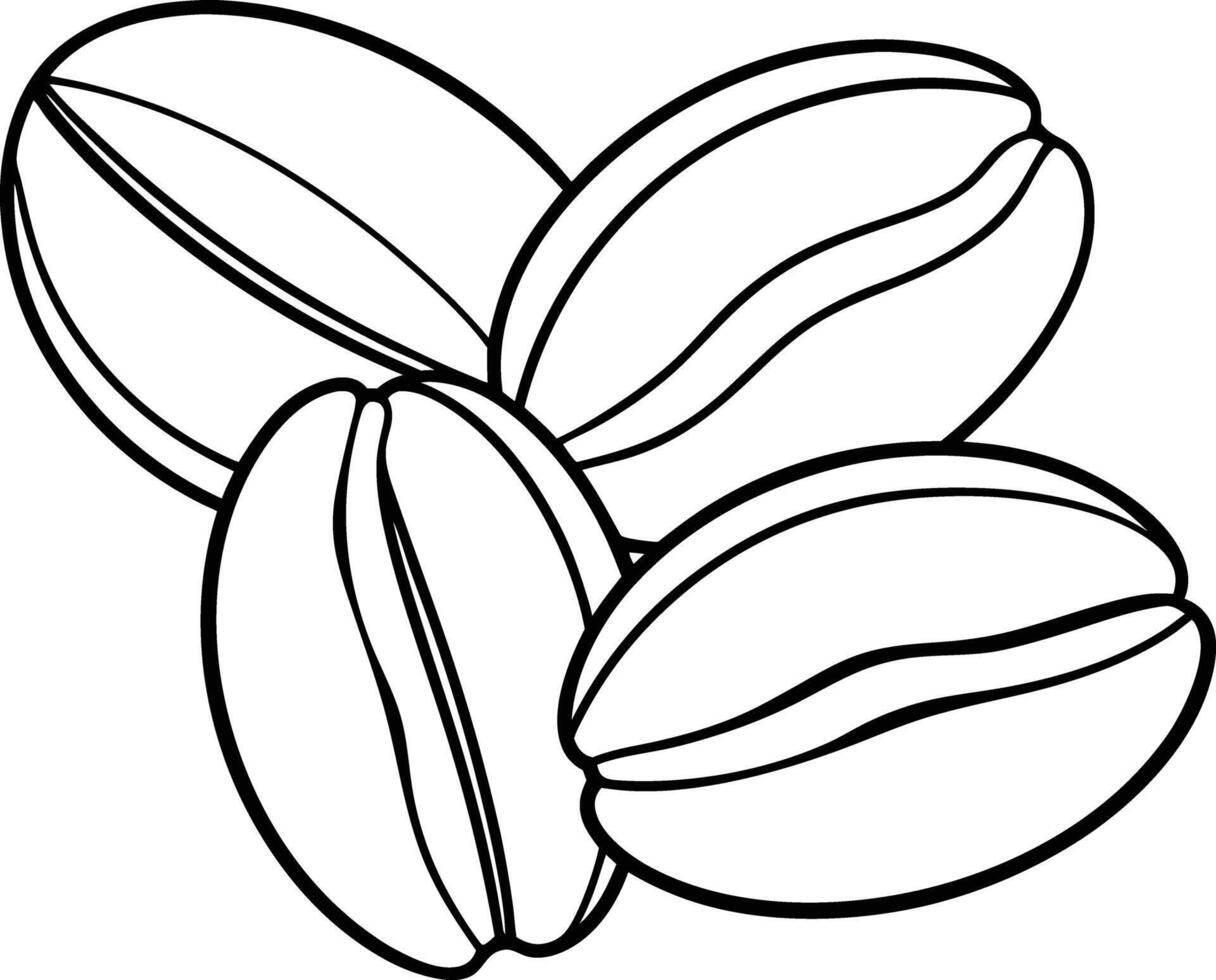 Three Coffee Beans Line Art Graphic Design Element vector