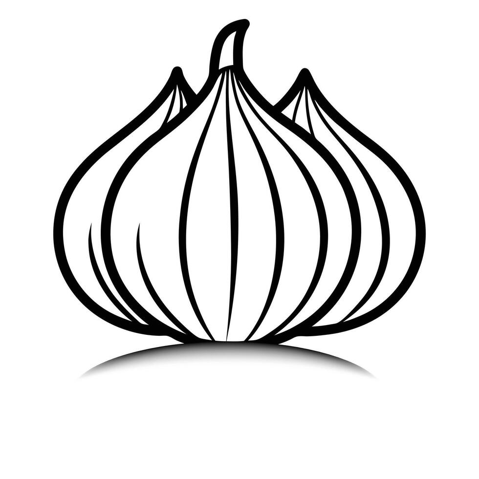 Black and white illustration of garlic bulbs vector