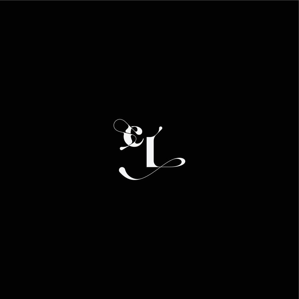 wedding typography initial monogram style and elegant concept CL organic hairline logo letter vector