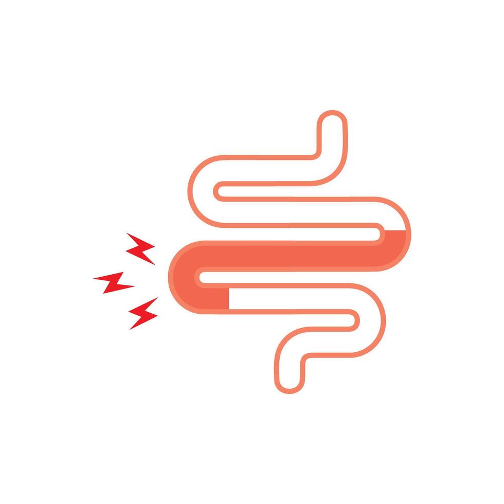 Colitis. Gut constipation icon. Abdominal, bloating . Stomach. Gastroenterology for medical design. Health care. Stomach set icon for medical design. vector