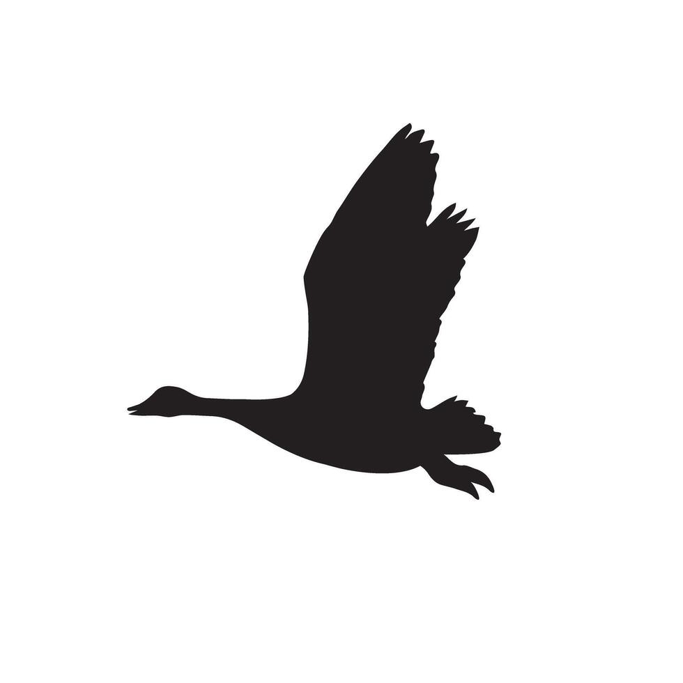 Flying Goose Silhouette vector