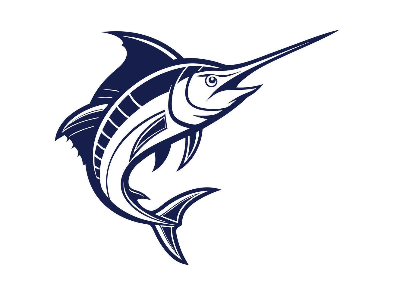 Blue Marlin Soaring Above the Waves vector