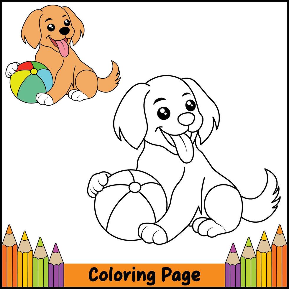 Fancy Dog Coloring Sheet vector