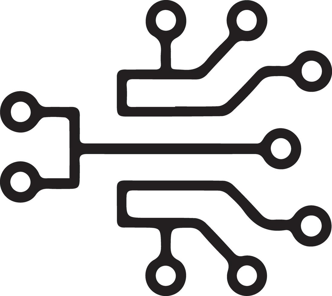Circuit board icon. Outline circuit board icon for web design isolated on white background vector