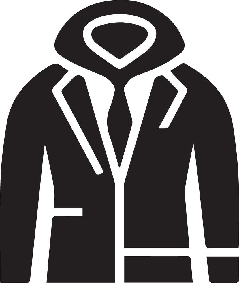 Hooded jacket icon. Black and white hooded jacket. vector