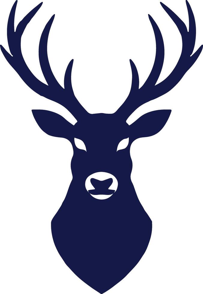 a deer head with horns on it vector