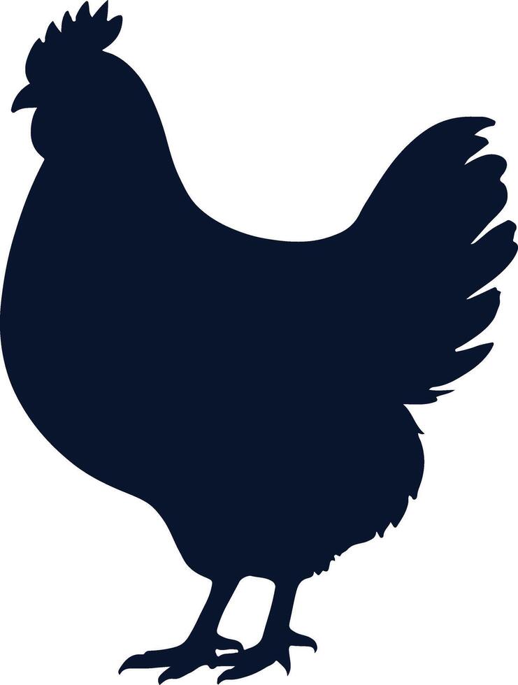 a silhouette of a chicken on a white background vector