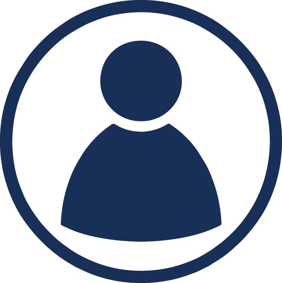 a blue circle with a person icon in it vector