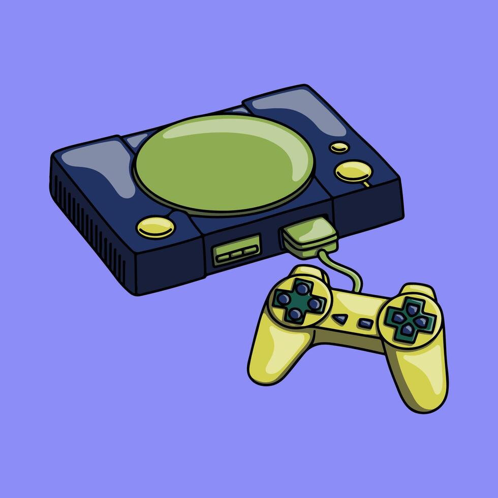 A classic game console with a controller vector
