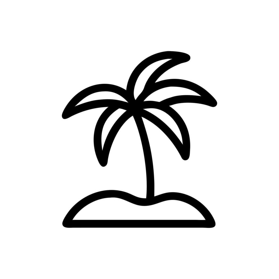 Palm Tree Island Icon for Tropical Designs vector