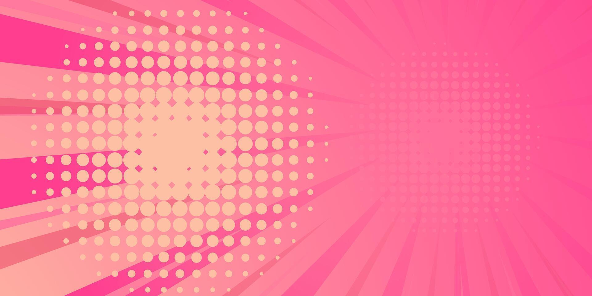 A pink background with dots and circles vector