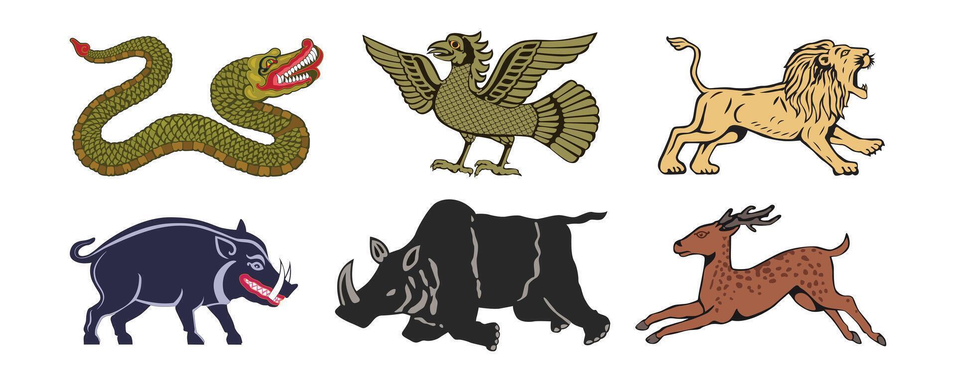 Wayang Kulit Animal Collections, Indonesian Shadow Puppet Art Form, illustration Character. vector