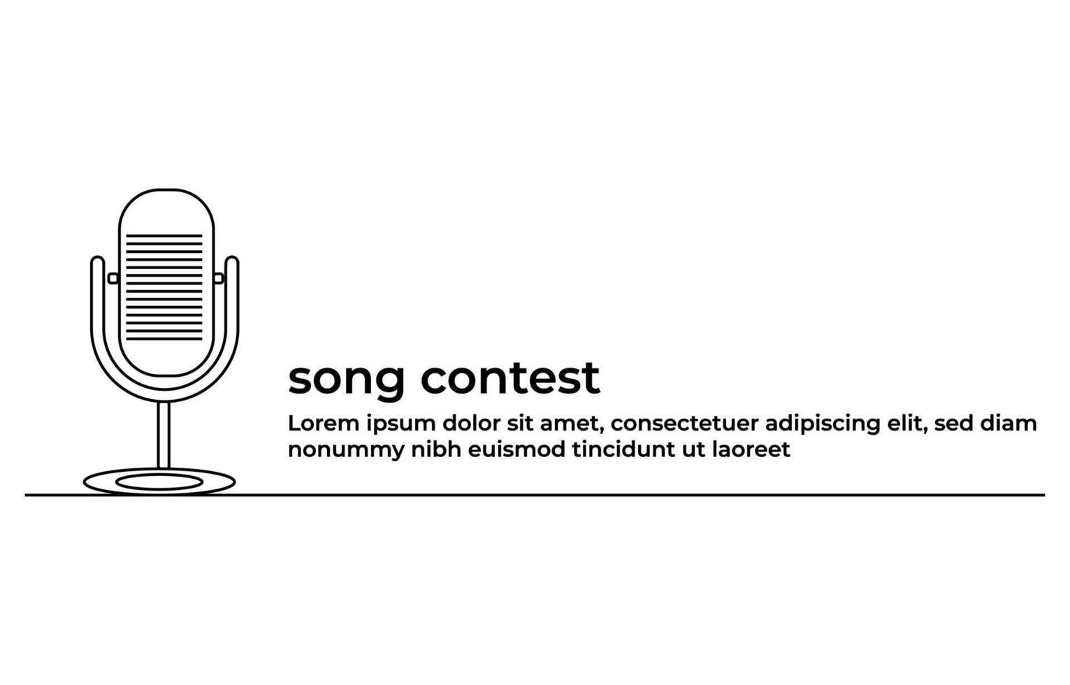 one line drawing Song Contest Europe, vector