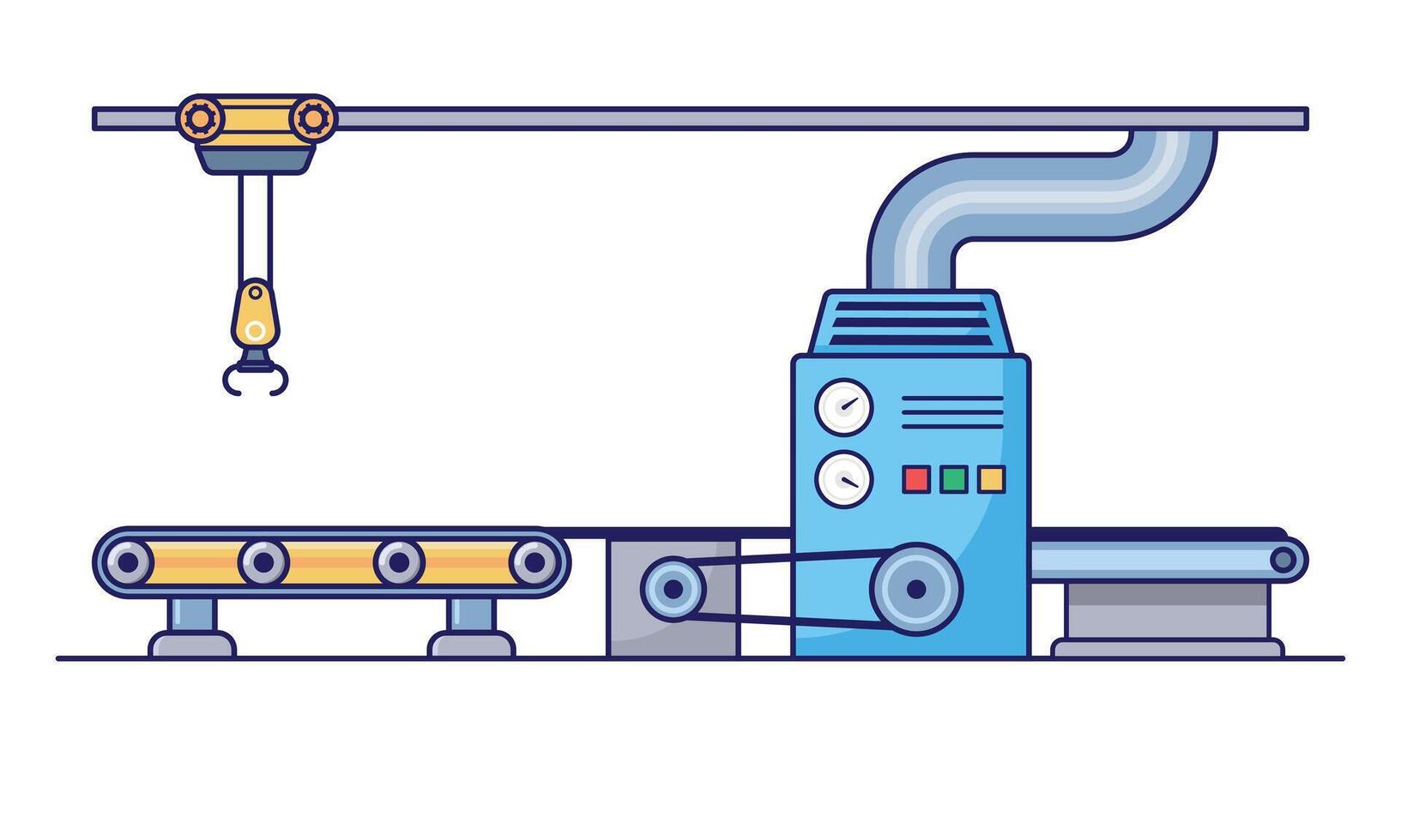 Industrial machinery factory line illustration vector
