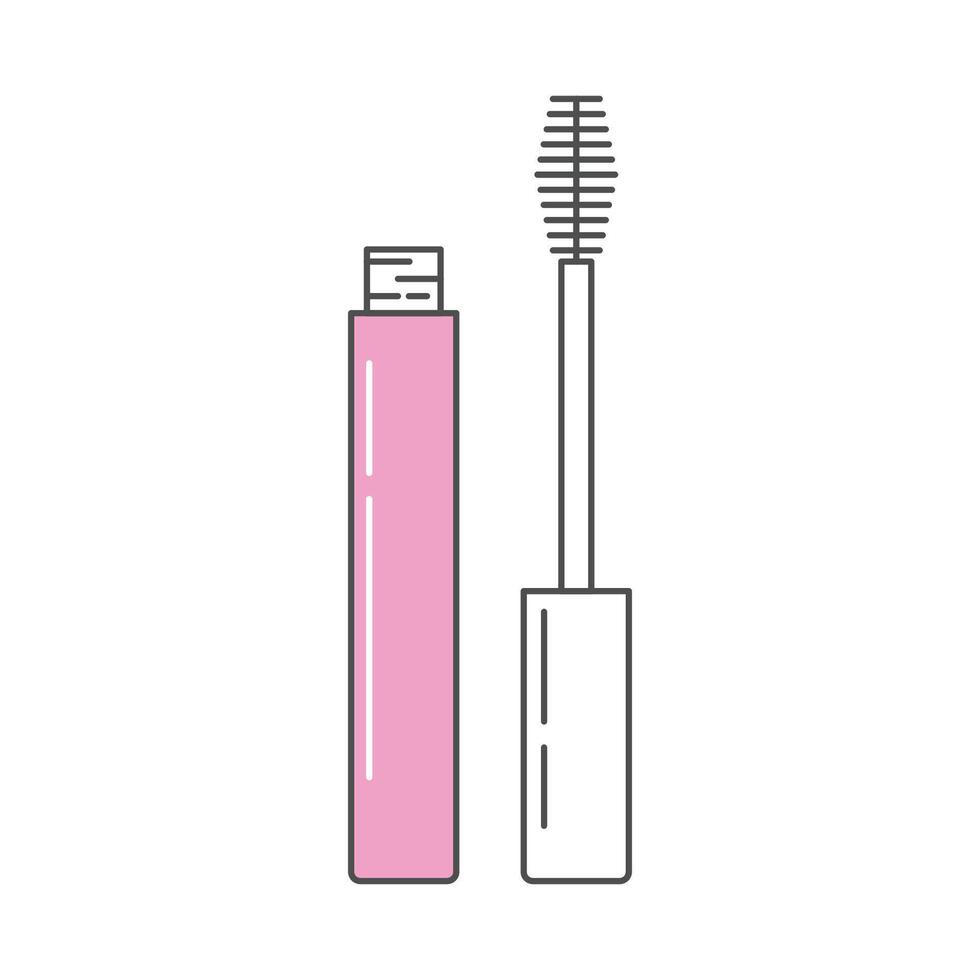 Mascara tube and brush illustration vector