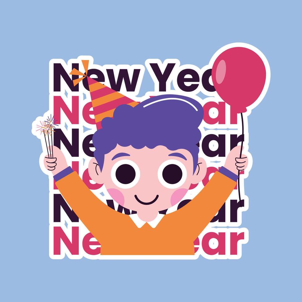 Happy new year illustration vector
