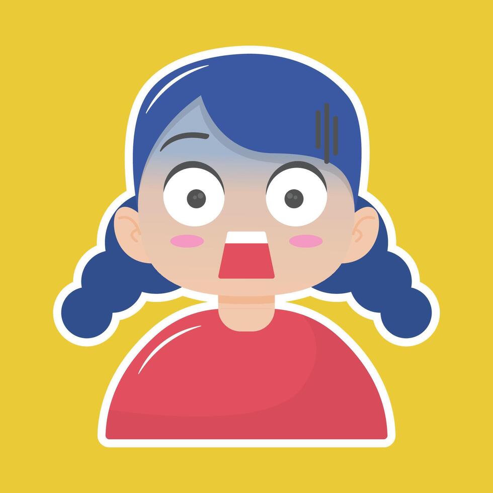 a girl with blue hair and a red shirt vector