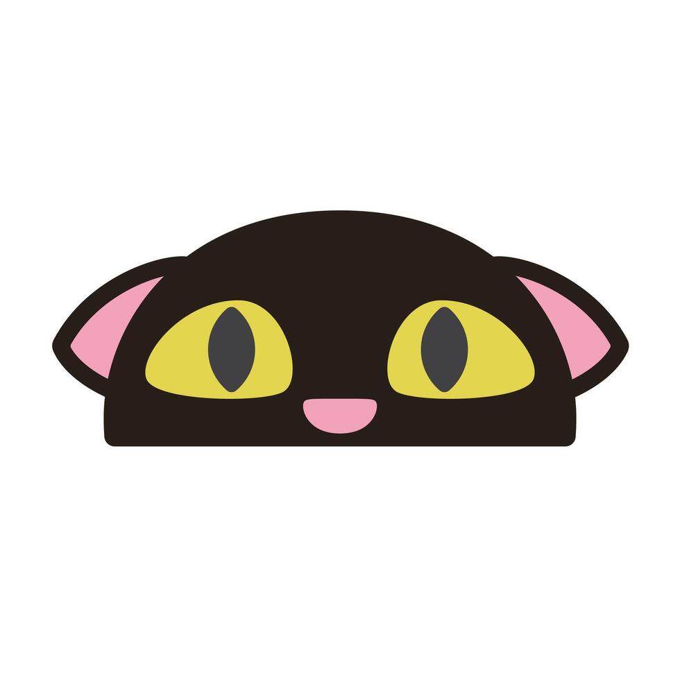 A black cat with yellow eyes on a white background vector