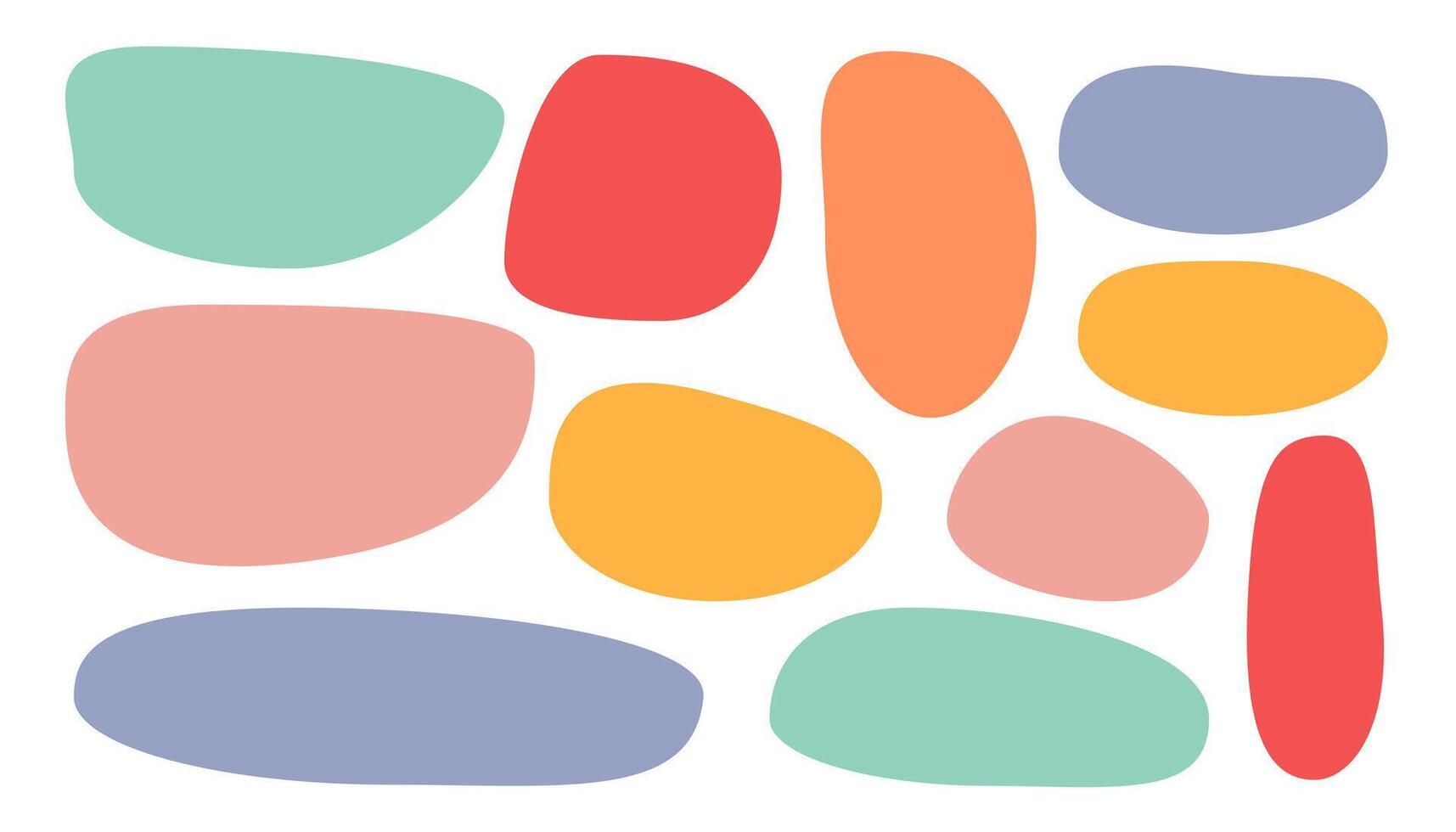 a set of abstract shapes of different sizes and colors for design and decor on a white background vector