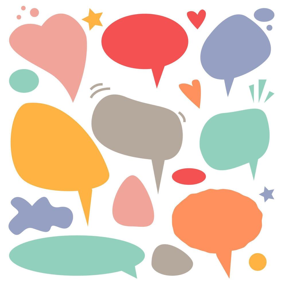 A set with bright forms for communication and decorative elements vector