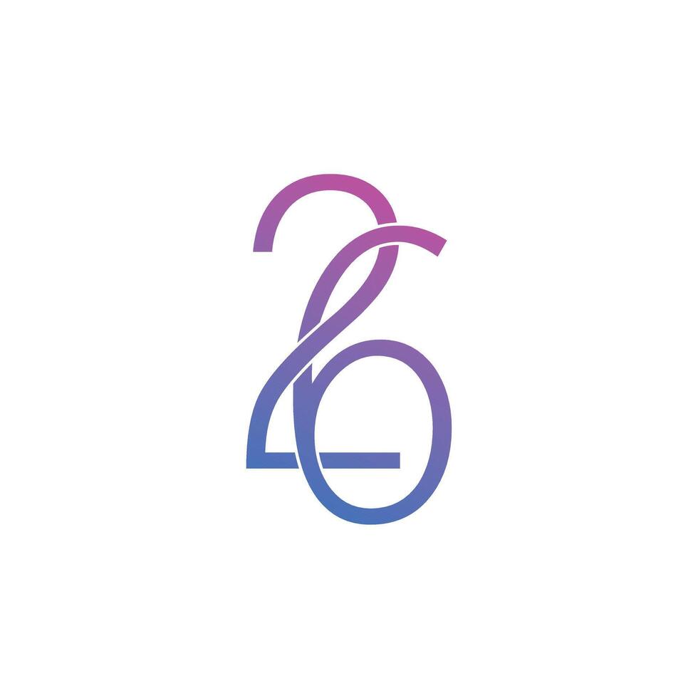 26 monogram number logo design vector