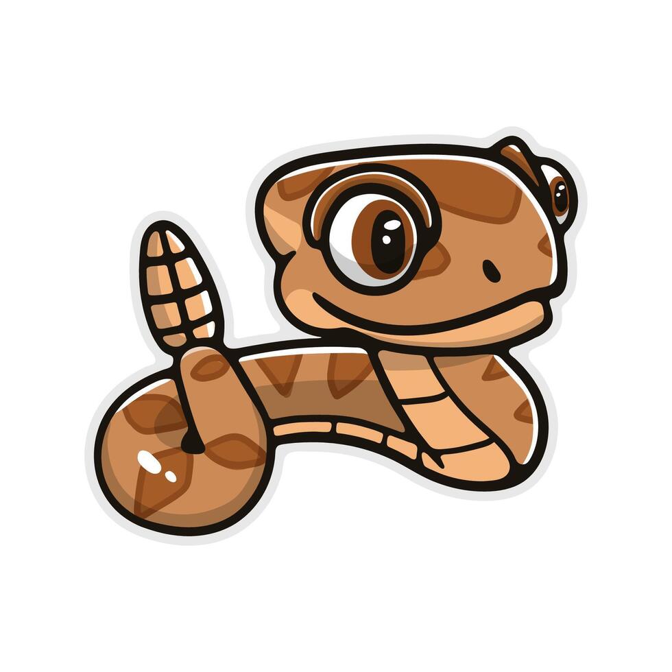illustration Snake cartoon character on white background vector
