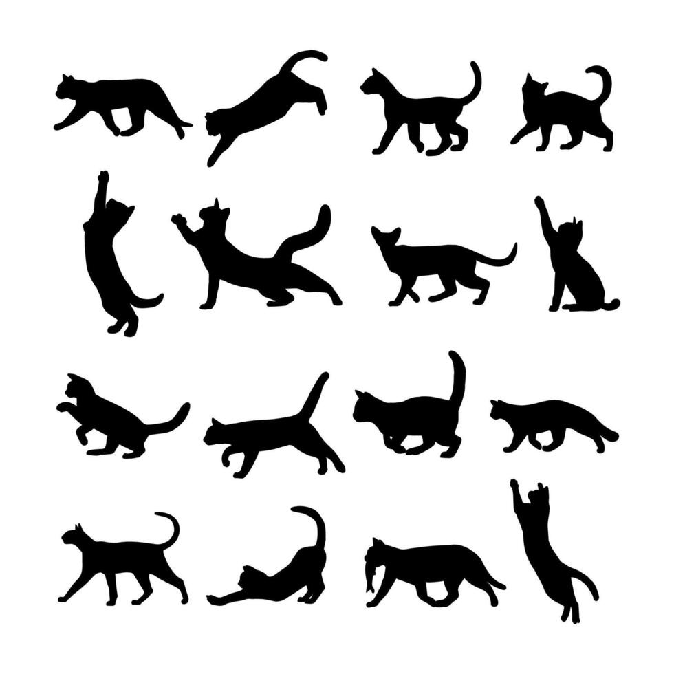 Cat silhouette set collection good for sticker icon vector